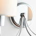 2 PACK Dimmable Twin Wall Light Chrome & White Shade Curved Arm Lamp Fitting Loops