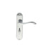 4x PAIR Curved Lever on Chamfered Bathroom Backplate 180 x 40mm Polished Chrome Loops
