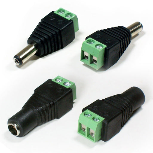 5.5mm x 2.1mm DC Connectors *2x Plug & Socket* CCTV Screw Terminal Power Jacks Loops