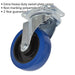 160mm Swivel Plate Castor Wheel - 46mm Tread - Non-Marking Polymer & Elastic Loops