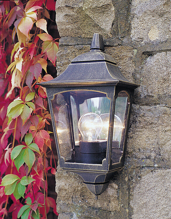 Outdoor IP44 1 Bulb Half Lantern Wall Light Black LED E27 100W Loops