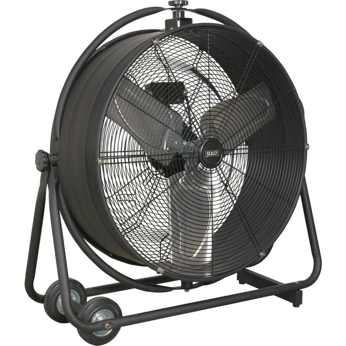 24" Industrial High Velocity Orbital Drum Fan - 2 Speed  - 360 Degree Tilt Loops