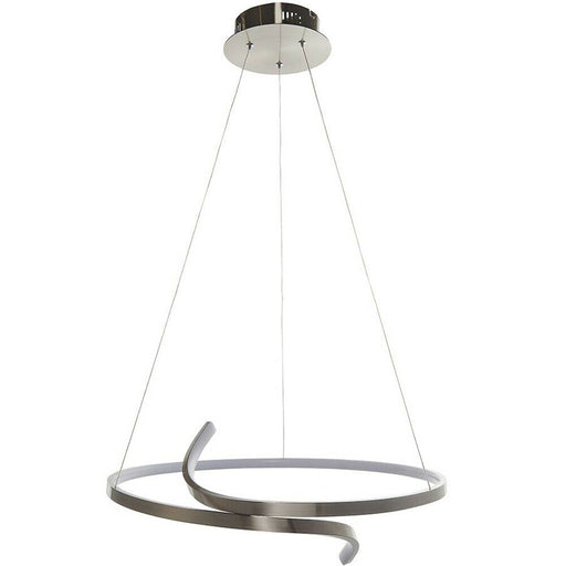 LED Ceiling Pendant Light 32W Warm White Satin Nickel Loop Feature Strip Lamp Loops