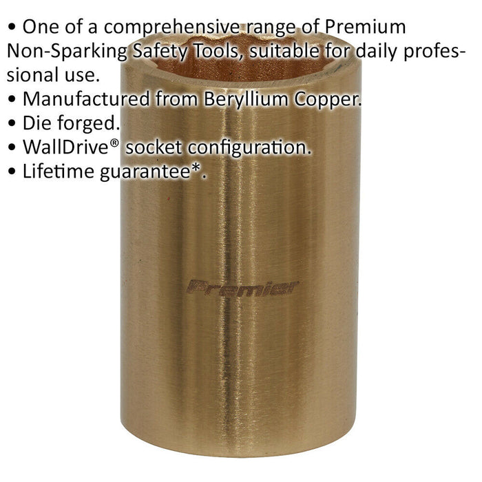 17mm Non-Sparking WallDrive Socket - 1/2" Square Drive - Beryllium Copper Loops