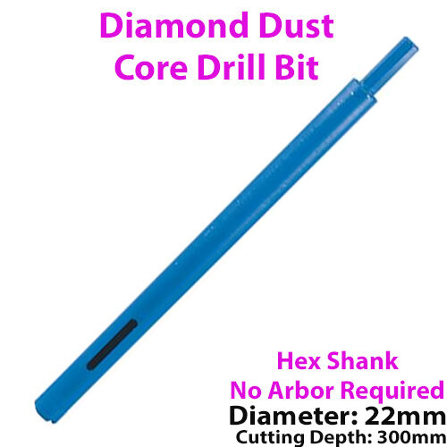 22mm x 300mm Diamond Core Drill Bit Hole Cutter For Brick Wall / Concrete Block Loops