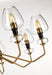 8 Bulb Chandelier Aged Brass Finish Plated And Charcoal Black Paint LED E14 40W Loops