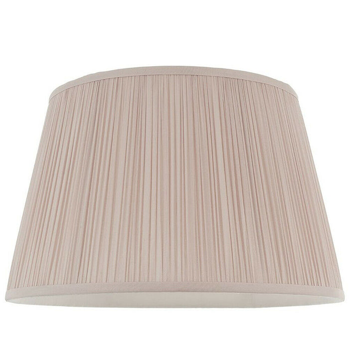 14" Elegant Round Tapered Drum Lamp Shade Dusky Pink Gathered Pleated Silk Cover Loops
