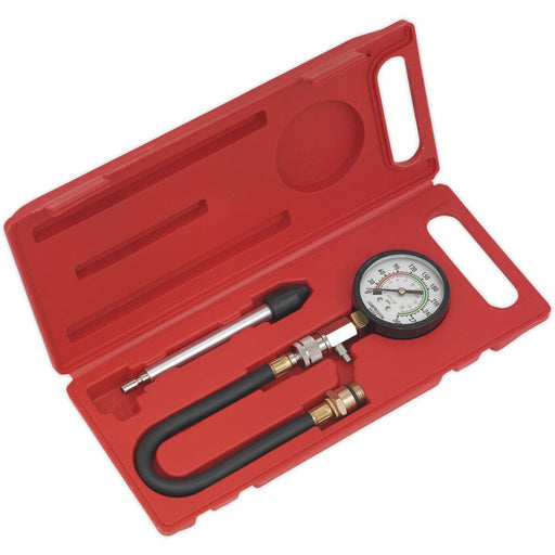 3 Piece Petrol Engine Compression Test Kit - 65mm Gauge - Quick Coupling Loops