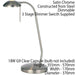 Touch Dimmer Table Lamp Light Satin Chrome & Adjustable Neck Classic Reading Loops