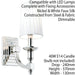 Modern Dimmable Wall Light Nickel & White Pleated Shade Bedside Lamp Fitting Kit Loops