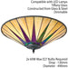 Tiffany Glass Semi Flush Ceiling Light Large Round Cream Inverted Shade i00041 Loops