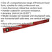 900mm Aluminium Ribbed Box Spirit Level - Precision Cut 45 Degree Angle Rule Loops