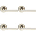 4x PAIR Slimline Straight Bar Lever on Round Rose Concealed Fix Polished Nickel Loops