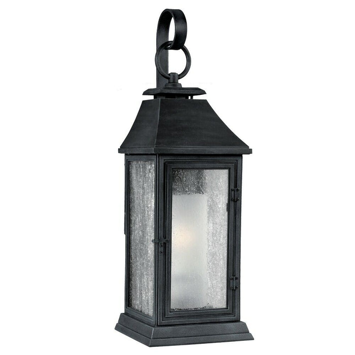 Outdoor IP44 Wall Light Dark Weathered Zinc LED E27 75W d00953 Loops