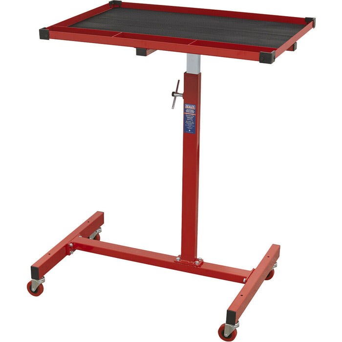 Height Adjustable Mobile Work Station - Rubber Lining - Four Castor Wheels Loops