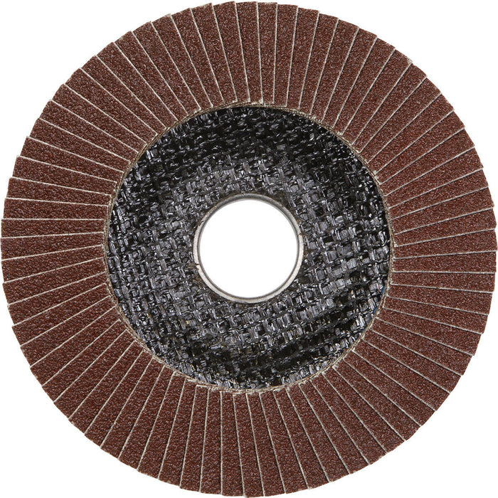 100mm Aluminium Oxide Flap Disc - 16mm Bore - Depressed Centre Disc - 80 Grit Loops