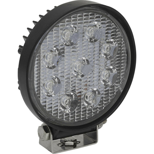 Waterproof Work Light & Mounting Bracket -27W SMD LED - 115mm Round Flash Torch Loops