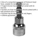 7mm Ball-End Hex Socket Bit - 3/8" Square Drive - Chrome Vanadium Wrench Socket Loops