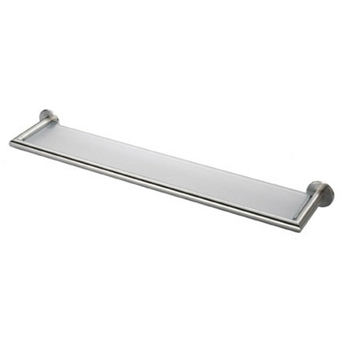 Mitred Bar With Recessed Frosted Shelf 600mm Fixing Centres Stainless Steel Loops