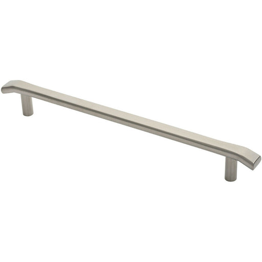 Flat Bar Pull Handle with Chamfered Edges 400mm Fixing Centres Satin Steel Loops