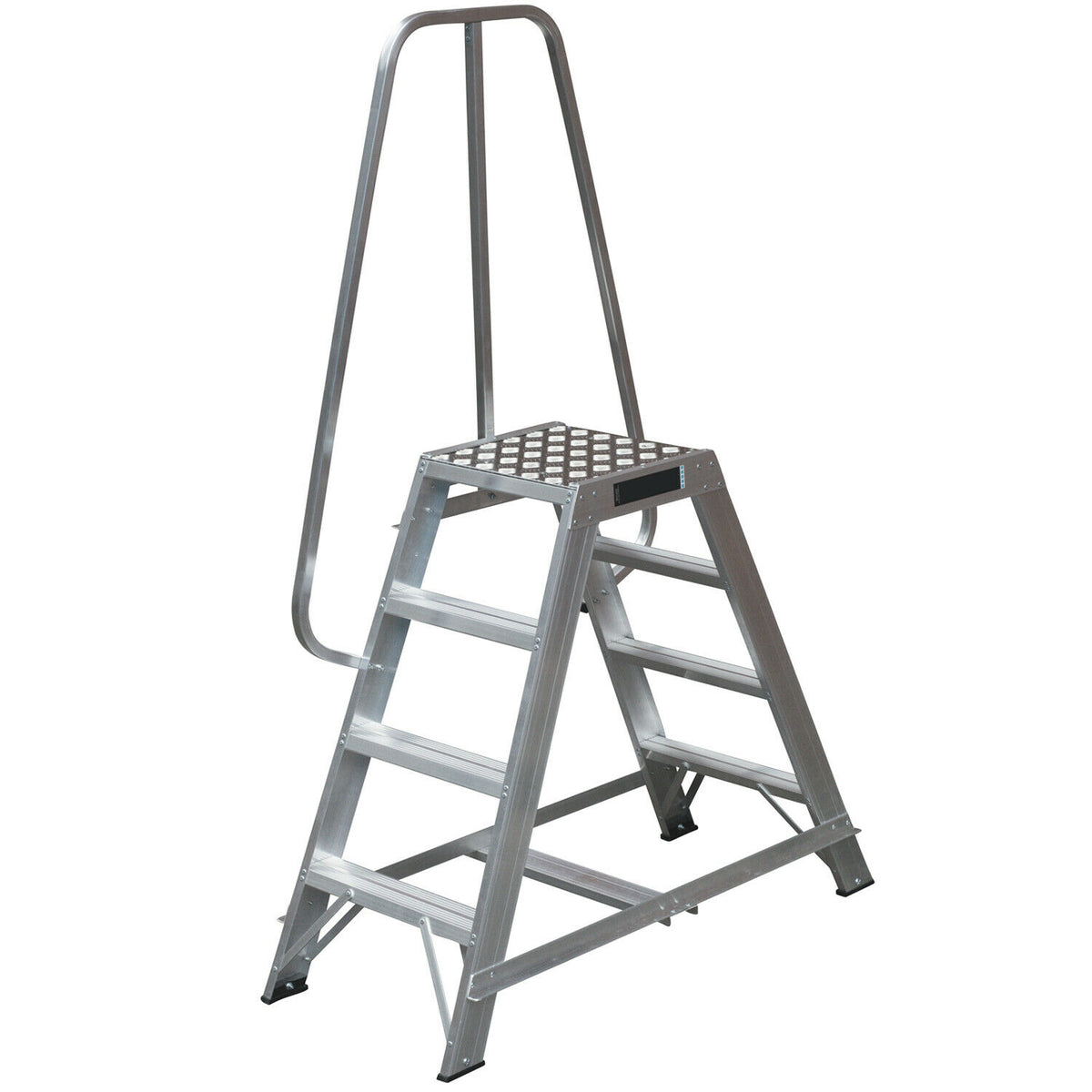 Fixed Step Ladder Hand Rails 1.2m Heavy Duty Double Sided Fixed Step Ladders Safety Handrail & Wide ...