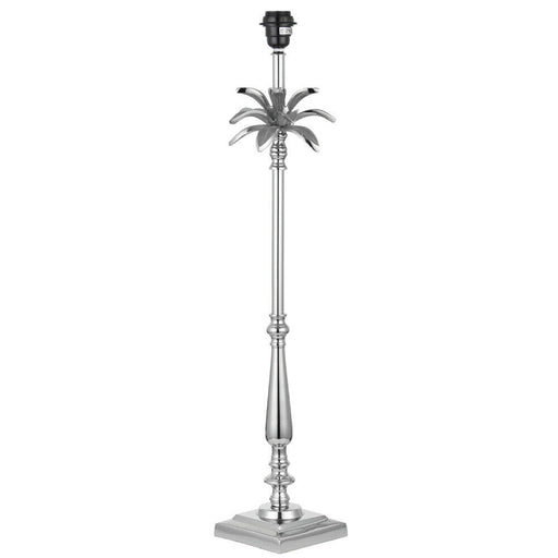Large Metal Table Lamp Polished Nickel Leaf Feature BASE ONLY Palm Tree Light Loops