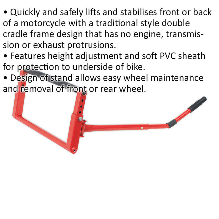 Two Arm Centre Stand - Double Cradle Frame Design - 200kg Capacity - Adjustable Loops