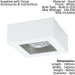 2 PACK Wall / Ceiling Light Modern White Box Lamp 140mm x 140mm 6.3W LED Loops