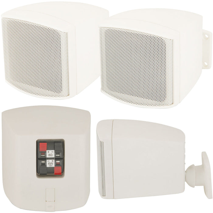 110W Mini Stereo Amplifier System 4x Background Wall Speaker Bedroom Office AUX