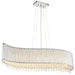 Hanging Ceiling Linear Pendant Light Chrome & K9 Crystal Stunning Feature Lamp Loops