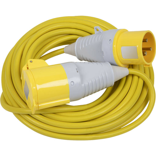 14m Extension Lead Fitted with 32A 110V Plug - Single 110V Socket - IP44 Rated Loops