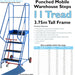 11 Tread Mobile Warehouse Stairs Punched Steps 3.75m EN131 7 BLUE Safety Ladder Loops