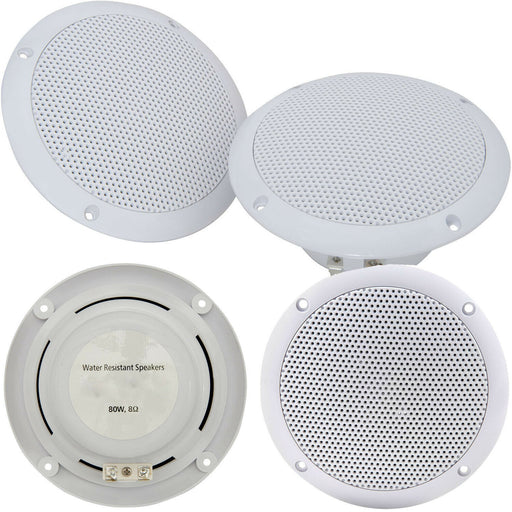 2x Moisture Resistant Ceiling Speakers 80W 8Ohm 5" Kitchen Bathroom 2 Way Loud Loops