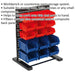 15 Tray / Bin Bench Mounted Parts Storage Rack - Garage & Warehouse Picking Unit Loops