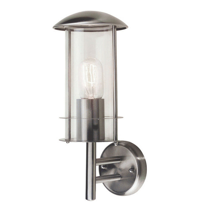Outdoor IP44 Wall Light Glass Shade Stainless Steel LED E27 60W Loops