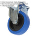 125mm Fixed Plate Castor Wheel - Heavy Duty Polymer & Elastic - 40mm Tread Loops