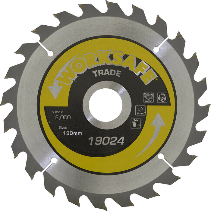 190 x 30mm TCT Circular Saw Blade - 30mm Bore - 24 TPU - Hi-Ten Steel Wood Saw Loops