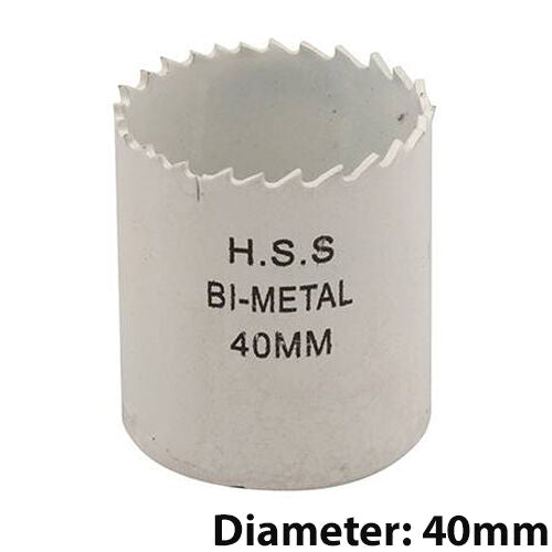 Bi Metal Core Drill Bits 40mm Diameter HSS STEEL Wood Hole Saw Worktop Cutters Loops