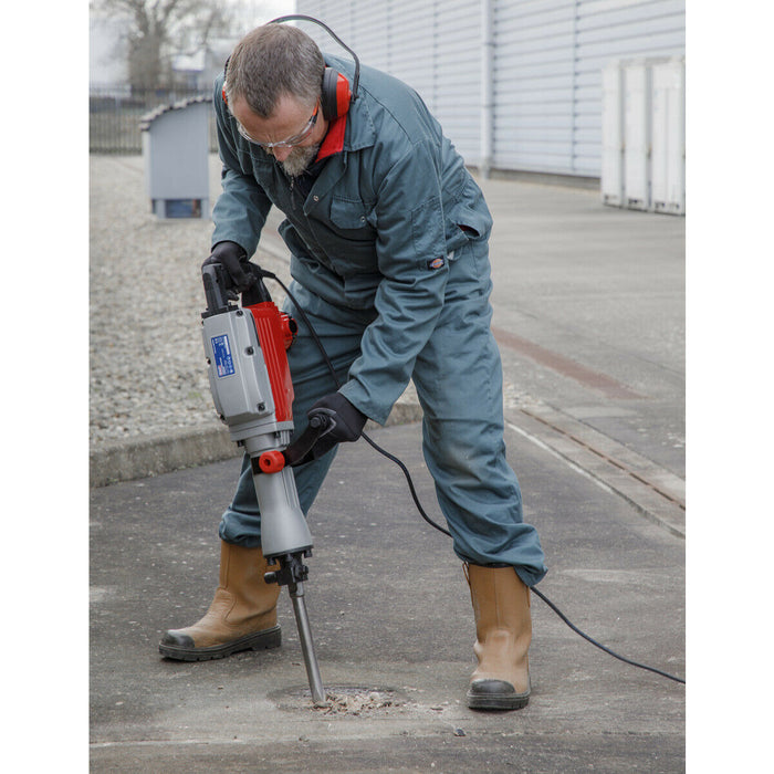 1600W Demolition Breaker Hammer - Vibration Reducing Rubber Grip - SDS-Hex Chuck Loops