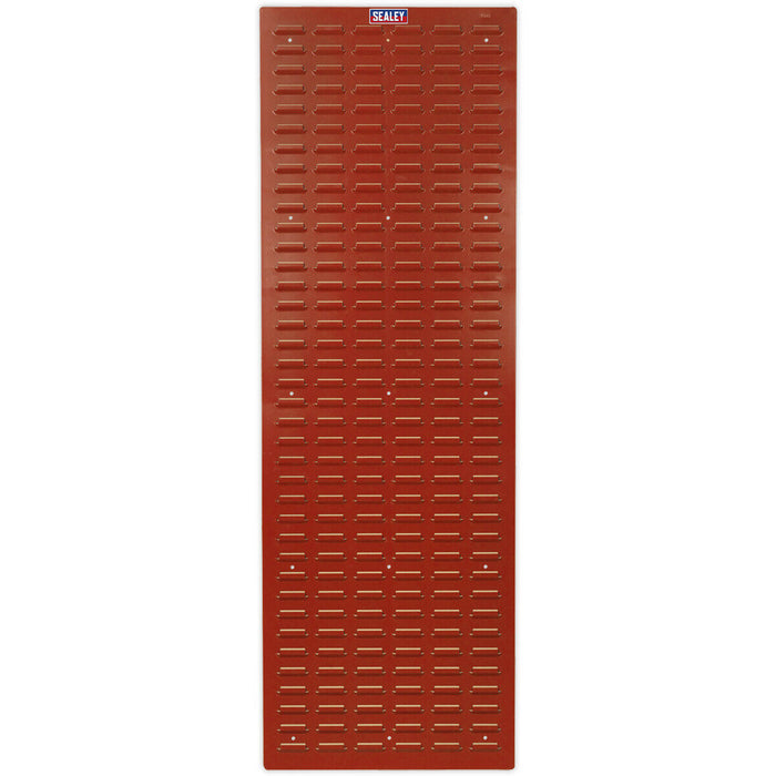 2 PACK - 500 x 1500mm Red Louvre Wall Mounted Storage Bin Panel - Warehouse Tray Loops