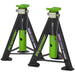 PAIR 6 Tonne Heavy Duty Axle Stands - 369mm to 571mm Adjustable Height - Green Loops