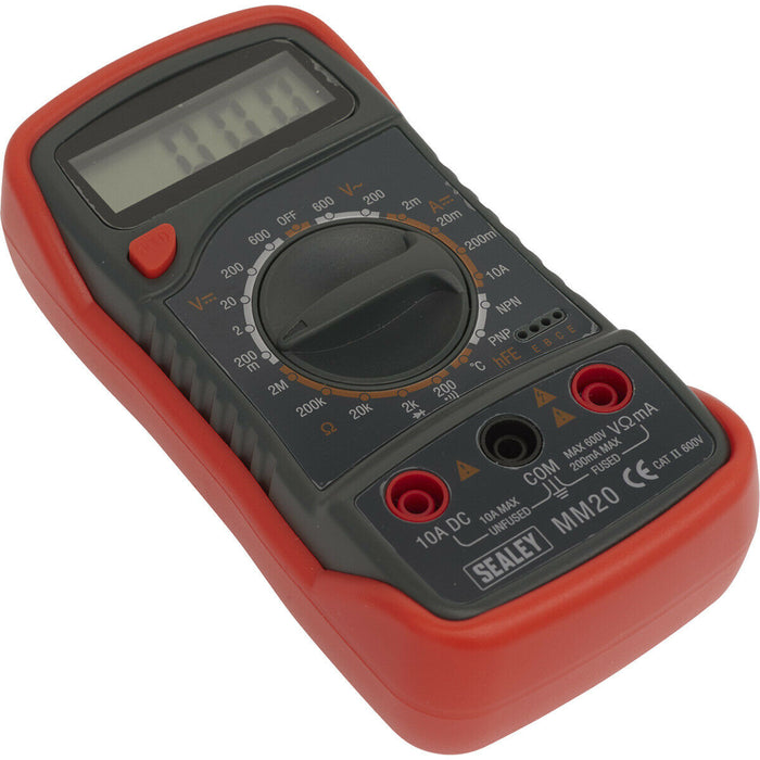 8 Function Digital Multimeter with Thermocouple - Leads & Probes - Heavy Duty Loops