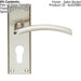 PAIR Arched Lever on Euro Lock Backplate Door Handle 150 x 50mm Satin Nickel Loops