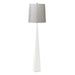 Floor Lamp White Steel Tapered Column Grey Shade Included White LED E27 100W Loops