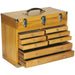 510 x 270 x 405mm Wooden 8 Drawer Machinist Toolbox - Lockable Portable Chest Loops