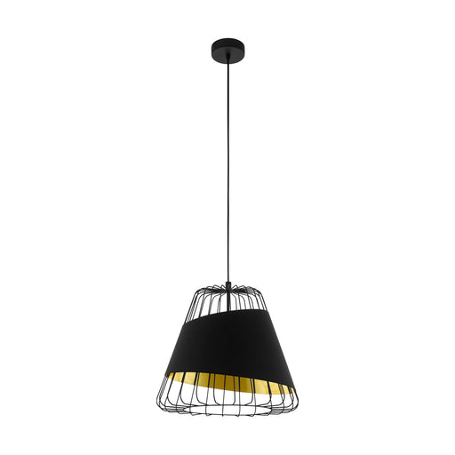 Hanging Ceiling Pendant Light Black & Gold 1 x 60W E27 Hallway Feature Lamp Loops