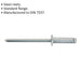 200 PACK 4.8mm x 12mm STEEL Rivets - Standard Flange Compression Pin Grip Head Loops