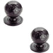 2x Hammered Ball Cupboard Door Knob 33mm Diameter Black Antique Cabinet Handle Loops