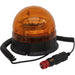 12V / 24V Rotating LED Amber Beacon Light & Magnetic Base Mount - Warning Lamp Loops