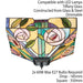 Tiffany Glass Semi Flush Ceiling Light Pink Rose Inverted Square Shade i00063 Loops